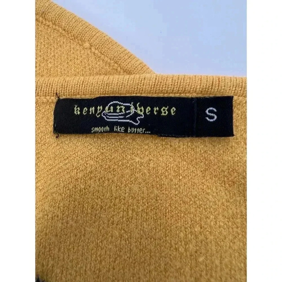 BTS Yellow Cropped Sweater Tank Top Embroidered "Butter" Women’s SMALL EUC - Picture 8 of 11
